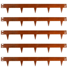 UNIGARDIA Flexible Metal Lawn Edging 5 m - Garden Edging Metal 150 mm High - Steel Edging Simply Hammer in, 1 Pair of Assembly Gloves Included, Corten
