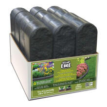 Marble Stone Effect 30x10x12cm Stomp Garden Edging Bricks, Recycled Rubber- (Graphite, Set of 12)