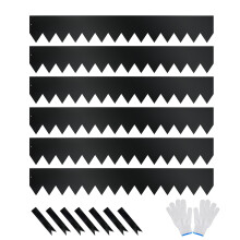 JonesHouseDeco 6-Pack Galvanized Lawn Edging Border 6m L x 11.43cm H w/Black Powder Coating Steel Landscape Edging