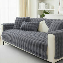 LUSCHEER Thick Rabbit Plush Sofa Covers 1 2 3 Seater, Universal Non-Slip Corner Couch Cover L Shape Super Soft Faux Fur Sofa Slipcovers for Living
