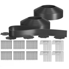 KAZITOO 66FT/20M Flexible Lawn Edging Garden Border, No Dig Landscape Fence with 100Pcs Reinforced Pegs Ground Stakes