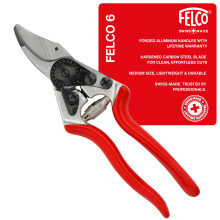 Felco FEL6 Model 6 Compact Secateurs, Red