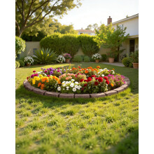 VEVOR Faux Stone Landscape Edging, 46.4 x 2.2 in Realistic Lawn Edging, Flexible Brick-Sized Garden Edging Border with Anchoring Spikes