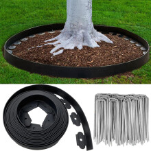 30M Garden Edging Borders, 3IN Tall Plastic Lawn Edging, Flexible Landscape Edging Kit with 175pcs Metal Stakes, Garden Fence Border for Yard