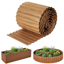 Metal Lawn Edging, 6 Inch x 40 Ft Sturdy Corrugated Garden Edging Border Flexible Metal Edging for DIY Flower Beds, Lawns, Pathway