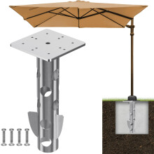 Lifeswell Parasol Base, Heavy Duty Patio Sun Umbrella Stand Holder in Ground, Universal Square Ground Anchor for Offset Cantilever Pole in Ground