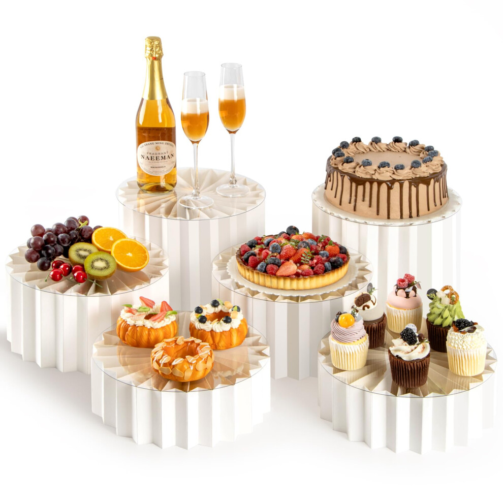 Puersi 6 Pack Buffet Risers, Foldable Food Display Risers For Party, Display Stands For Food, Cake Cupcake Stands, Riser Display Stand For Desserts