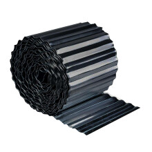 Corrugated Metal Garden Edging, Wave Roll, Landscape Edging Border for Lawn, Flower Bed, Garden Fence, Paver Edging, Power Coated Black Finish, 16cm