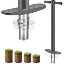 Lifeswell Flower Bulb Planter, Serrated Ground Flower Bulb Planting Tool Garden Tools with 90.8 cm Long Rubber Handle, Bulb Planter for Tulips, Iris
