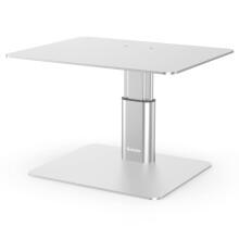 GOKEDA Monitor Riser Stand, Metallic Adjustable Height Desk Organizer Prop Compatible with Display, iMac, TV, PC, Desktop and All-Screen Display for