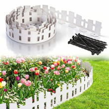 MSISILY 33FT Landscape Edging Borders with 60 Spikes - 4.6in Tall Flexible Garden Border Edging, Mini Fence for Lawn Edging and Flower Beds.