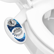 LUXE Bidet Neo 185 (Elite) Non-Electric Bidet Toilet Attachment w/Self-Cleaning Dual Nozzle and Easy Water Pressure Adjustment for Sanitary and