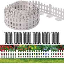 Garden Edging 10m, Lawn Edging Borders [Extra Tall 4.9IN ] Flexible Lawn Edging Kit with 60pcs Stakes,Mini Plastic Fence for Tree Flowerbeds Grass