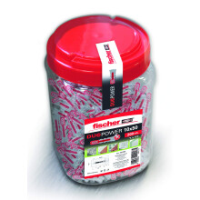 Fischer Duopower 10 x 50 200 cm (200 Units) 557385, Grey/Red