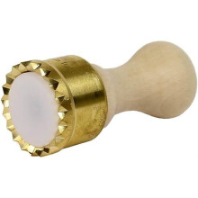Spring Loaded Fluted Brass Stamp, 5 cm Diameter. Cod. AM/STELLA50