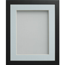 Frame Company Connolly Range Black Wooden Picture Photo Frame with Light Blue Mount, A2 for pic size A3 *Choice of Sizes* Fitted with Perspex