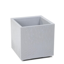Plant Pot with Wheels 40 cm, 36 L - Plastic Flower Pot in Concrete Look - Planter with Water Drain - Modern for Indoor and Outdoor Use
