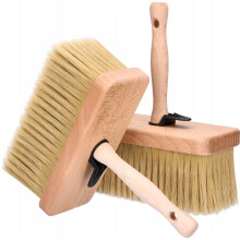 ToolSpace 2x Surface Brush 190 mm, Wallpaper Brush, for terraces, for wallpapers, wide-blowing, wooden handle with natural bristles, Primer Brush