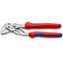KNIPEX Pliers Wrench Pliers and a Wrench in a Single Tool Chrome-Plated with Multi-Component Handles 180 mm, 86 05 180