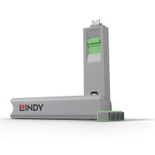 Lindy USB Type C Port Blocker Key, Green - Pack of 4