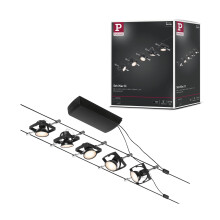 Paulmann 94434 CorDuo Cable Lighting System – Mac II DC Extendable Ceiling Light Metal Wire System for GU5.3 LED Lamps