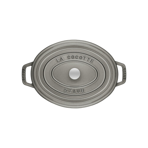 STAUB Cast Iron Roaster/Cocotte, Oval 17 cm, 1 L, Graphite Grey 2