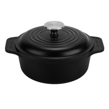 Victoria Dutch Oven Induction Enamelled Cast Iron 20cm, 1.9L Cocotte, PTFE and PFOA free, Suitable for Fire, Grill, Oven, Ceramic hob, Gas