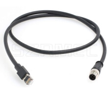 SZRMCC M12 Ethernet Cable D-Code 4 Pin Male to RJ45 Connector High Flex Cat5e Shielded Waterproof Network Cable for Industrial Camera Sensor