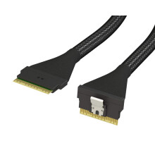 LINKUP Slim SAS SFF-8654 8i Straight to SFF-8654 8i Straight Up 24Gbps High Speed SAS 4.0/PCIe 4.0 Cable for 85ohm PCIe Application