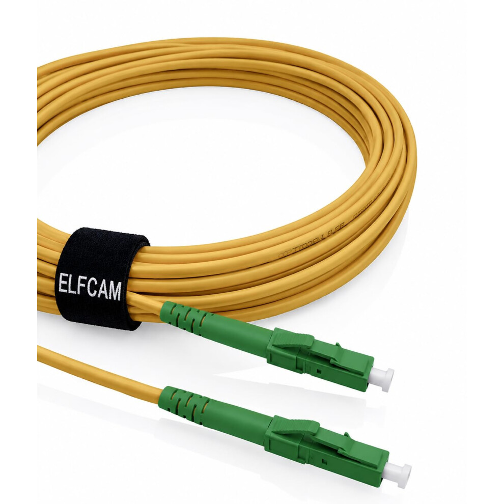 Elfcam - Fiber Optic Cable Lc/Apc To Lc/Apc Os2 Simplex Singlemode Lszh, (40M) Yellow 5051227744357