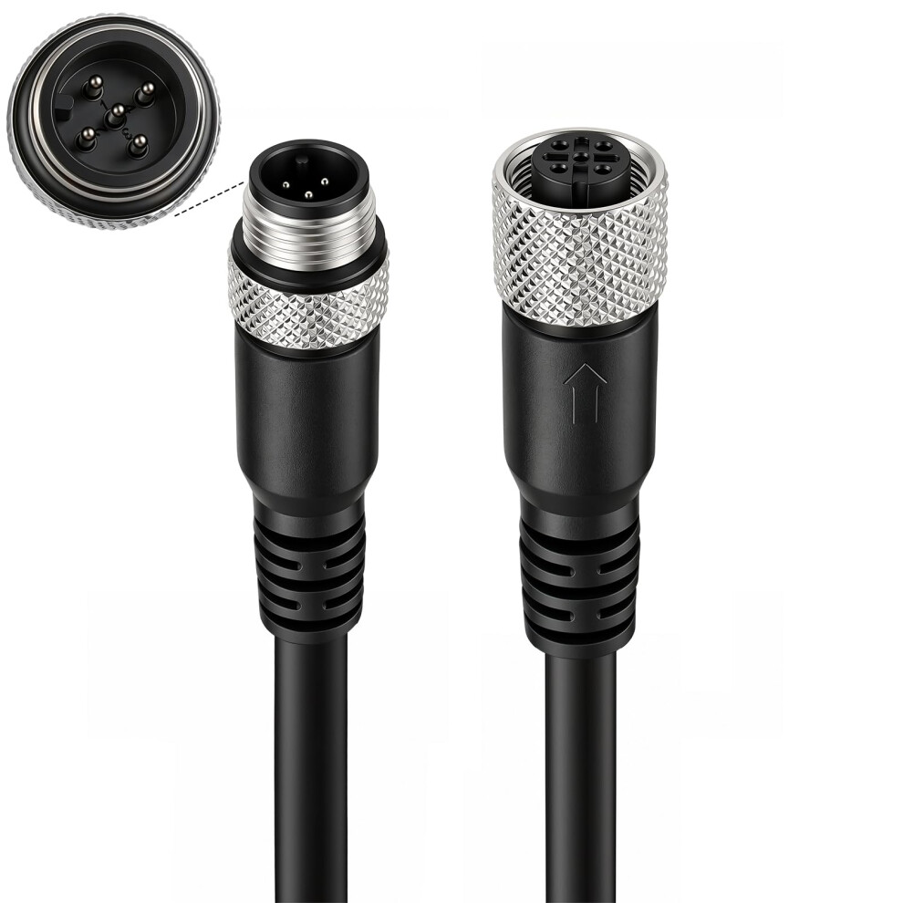 Zblzgp M12 5 Pin Sensor Actuator Signal Industrial Cable Male To Female Shielded Connector For Device Network,Canopen, Fieldbus Module 10M/32.8Ft 5051227739360
