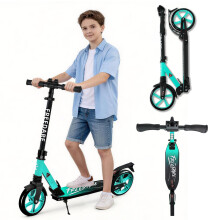 FREEDARE Kick Scooter for Kids 8-12, 200mm Big Wheels Foldable Scooter for Teens and Adults, 4 Adjustable Height, Front Suspension
