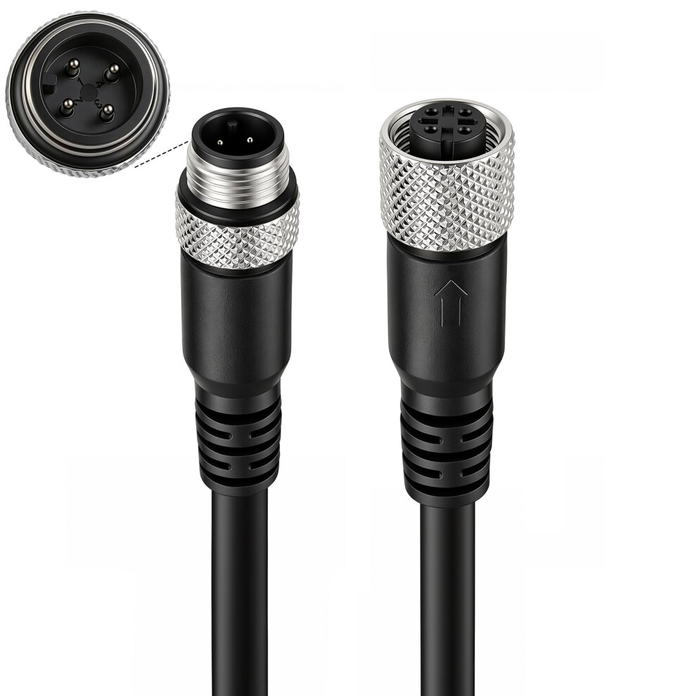 Zblzgp M12 4 Pin Male Female Actuator Sensor Signal Cable (Male To Female, 10M/32.8Ft) 5051227737816