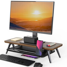 Fenge Monitor Stand, Monitor Riser, for Laptop PC TV Desk, Brown, 60cm