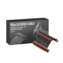 LINKUP - AVA5 Armour PCIE 5.0 Riser Cable | RTX5090 RX9070 GPU Ready | x16 128GB/s Speed | Compatible with PCIe 4.0 & WRX80/WRX90E | Left Angle