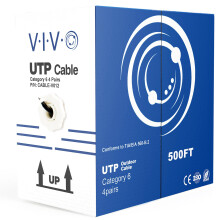 VIVO Black 152m Bulk Cat6, CCA Ethernet Cable, 23 AWG, UTP Pull Box, Cat-6 Wire, Waterproof, Outdoor, Direct Burial CABLE-V012