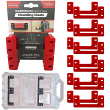 StealthMounts Milwaukee Packout Mounting Cleats 12 Pack | Red ABS Plastic Wall Mount Cleats