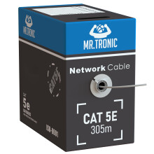 Mr. Tronic Bulk Cat 5E Ethernet Cable 305m, High Speed LAN Ethernet Network Cable, 305m Bulk Cat5E Internet 1 Gbps, 100 MHz, ADSL AWG24, UTP CCA