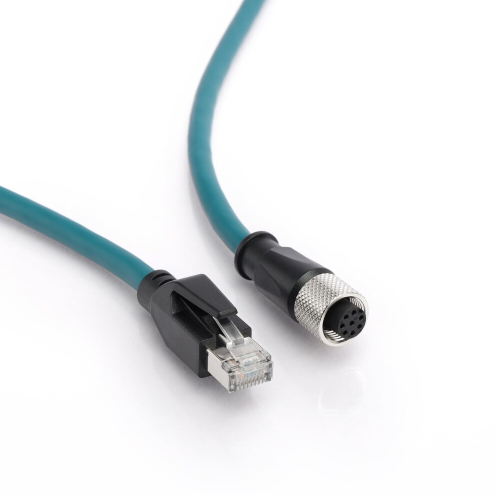 Zblzgp Ethernet Cable Cat 7E M12 A-Coded Female 8 Pin To Rj45 Straight Molded Twisted Paired Cable Fit For Profinet Automation Profibus Ethercat 5051227746023