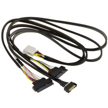 KALEA-INFORMATIQUE PCIe 5.0 Cable Cord with MCIO 8i 74 Pin Connectors to 2x SFF-8639 68 Pin U2 U3 Length 80 cm