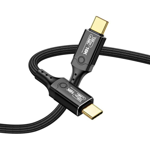 Leehitech 2M 120Gbps Thunderbolt 5 Cable, 240W Fast Charging USB C to USB C Cable