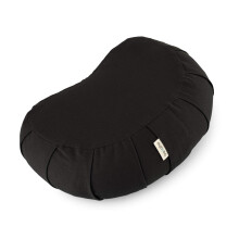 basaho CRESCENT Zafu Meditation Cushion | Organic Cotton | Buckwheat Hulls | Removable Washable Cover (Zen Black)