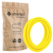 smartect Braided Cable, Yellow, 10 Metres 3 Core Electrical Cable (3 x 0.75mm²) Vintage Fabric Electrical Wire for your DIY project