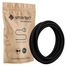 smartect Braided Cable, Black, 10 Metres 2 Core Electrical Cable (2 x 0.75mm²) Vintage Fabric Electrical Wire for your DIY project