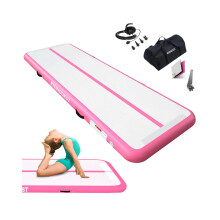 RISINGUKST Air Gymnastics Track Tumbling Mat Inflatable, 6.6ft 10ft 13ft 16ft 20ft Training Mats 4/8 Inch Thickness, Air Roller Air Barrel