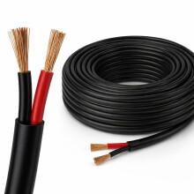 BMF DIRECT Automotive Round Twin 2 Core Cable 12V/24V Thin Wall Wire for Auto Boat 25Amp, 2mm² (20M Coil)