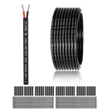 16 AWG 21.5mm² 2 Core 12V 24V Electrical Wire 100FT/30M, 16 Gauge 2 Conductor Wire Cable Stranded Tinned Copper PVC Twin Wires for LED Strips