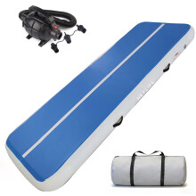 Air Mat Tumble Track 10ft/3m Gymnastics Inflatable Tumbling Track Mat Blue 4 Inches Thick with Air Pump