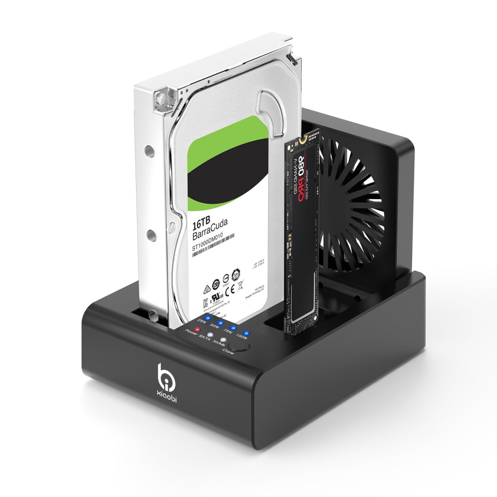 M.2 Nvme & Sata Hdd Docking Station,10Gbps Usb3.2 Gen2 Ssd Cloner For M.2 Nvme Ssd + Sata 2.5Â/3.5Â Hdd Converter, Offline Cloning, Tool-Free 5051227801869