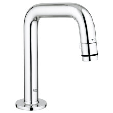 GROHE 20202000 Universal Washbasin Pillar Tap, Chrome, 7 Degree Outlet, 11.4 cm Spout Reach, 360 Swivel, Deck Mount, Centerset Installation, Tap Valve
